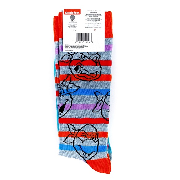 Teenage Mutant Ninja Turtles TMNT Crew Socks 2 Pairs Mens Womens Novelty Gift - Picture 5 of 7